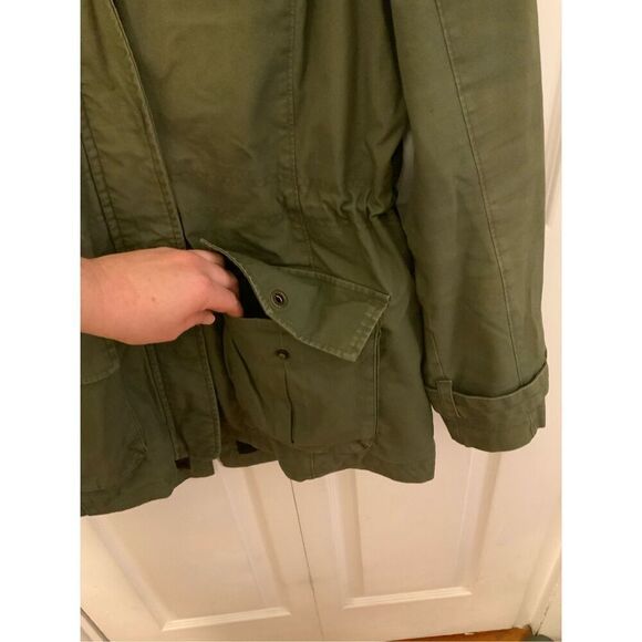 LL Bean Green Jacket Faux Fur Hood M - Picture 3 of 8